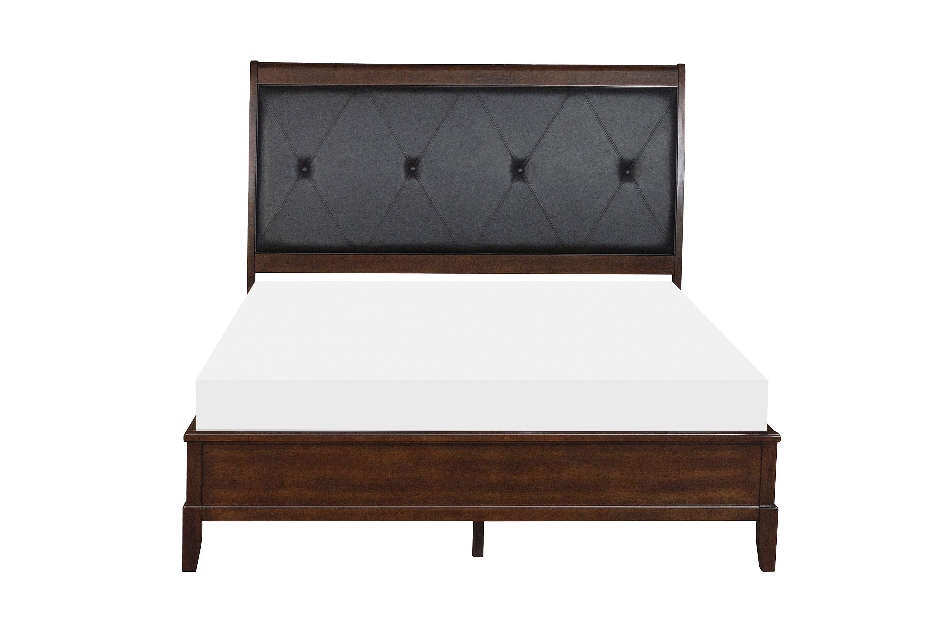 Cotterill Cherry Full Upholstered Panel Bed - SET | 1730F-1 | 1730F-2 | 1730F-3 - Bien Home Furniture &amp; Electronics