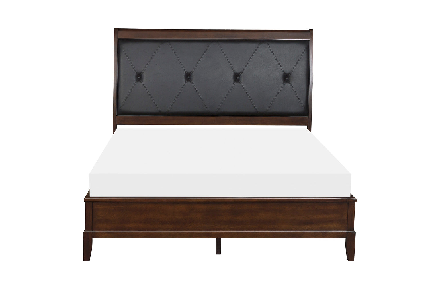 Cotterill Cherry Queen Upholstered Panel Bed - SET | 1730-1 | 1730-2 | 1730-3 - Bien Home Furniture &amp; Electronics