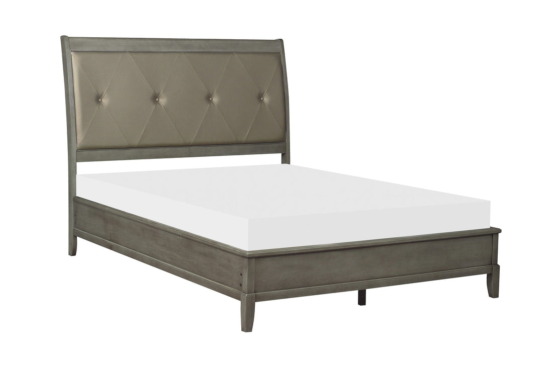 Cotterill Gray King Upholstered Panel Bed - SET | 1730KGY-1 | 1730KGY-2 | 1730GY-3 - Bien Home Furniture &amp; Electronics