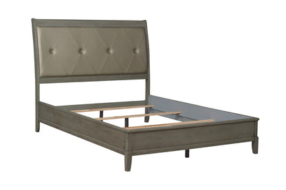 Cotterill Gray Queen Upholstered Panel Bed - SET | 1730GY-1 | 1730GY-2 | 1730GY-3 - Bien Home Furniture &amp; Electronics