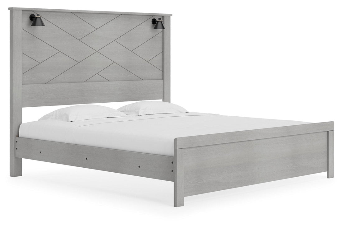 Cottonburg Light Gray/White King Panel Bed - SET | B1192-56 | B1192-58 | B1192-99 - Bien Home Furniture &amp; Electronics