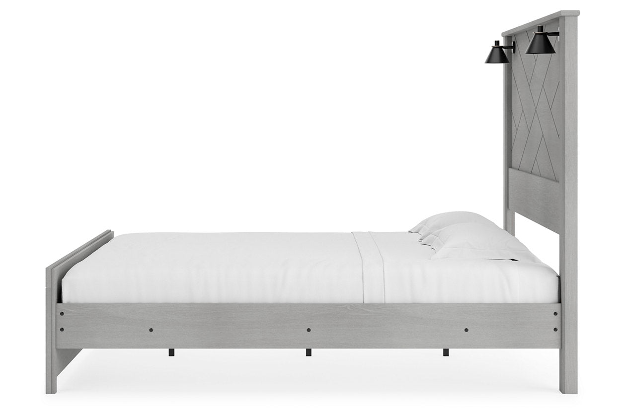 Cottonburg Light Gray/White King Panel Bed - SET | B1192-56 | B1192-58 | B1192-99 - Bien Home Furniture &amp; Electronics