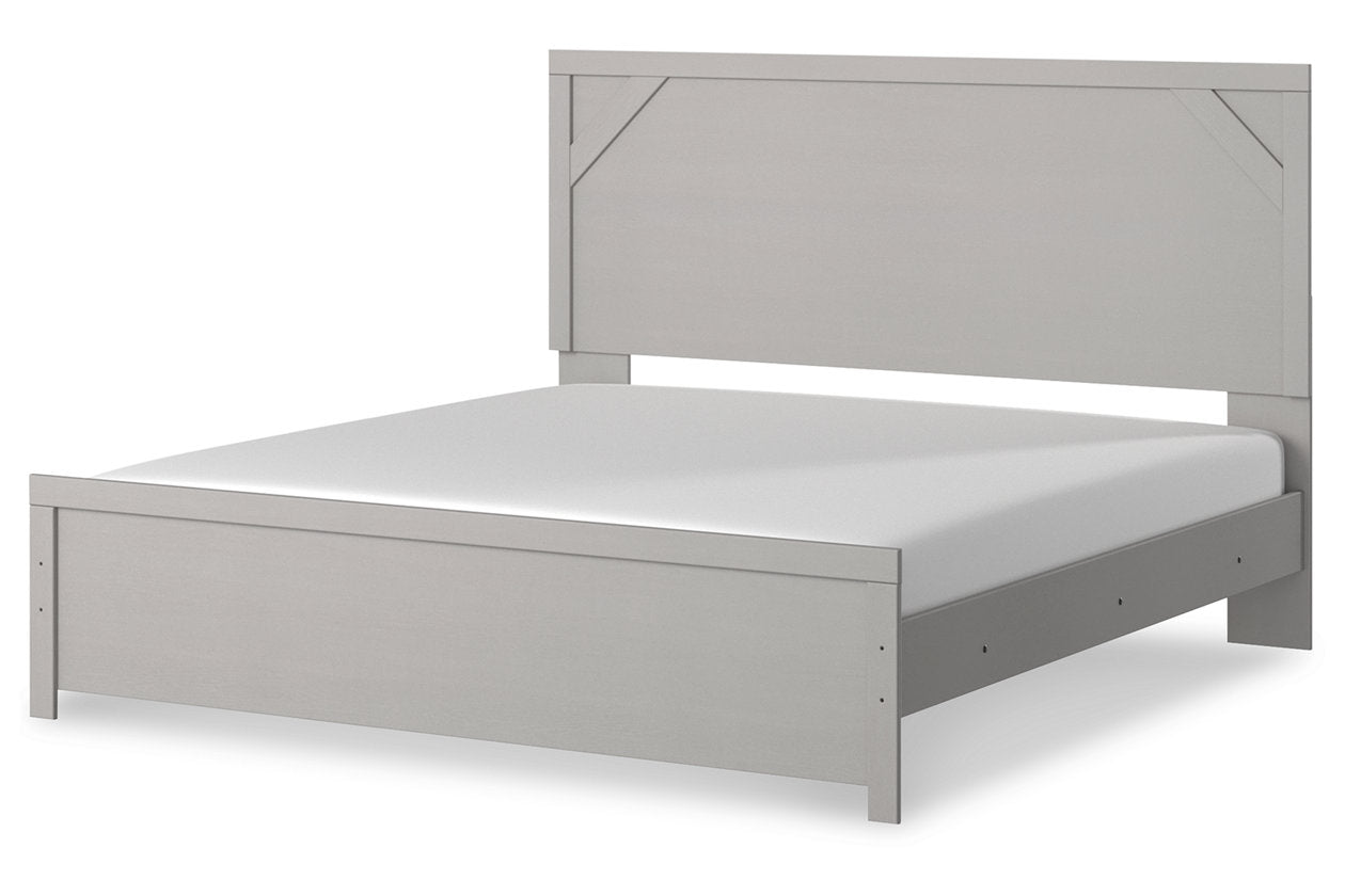 Cottonburg Light Gray/White King Panel Bed - SET | B1192-72 | B1192-97 - Bien Home Furniture &amp; Electronics