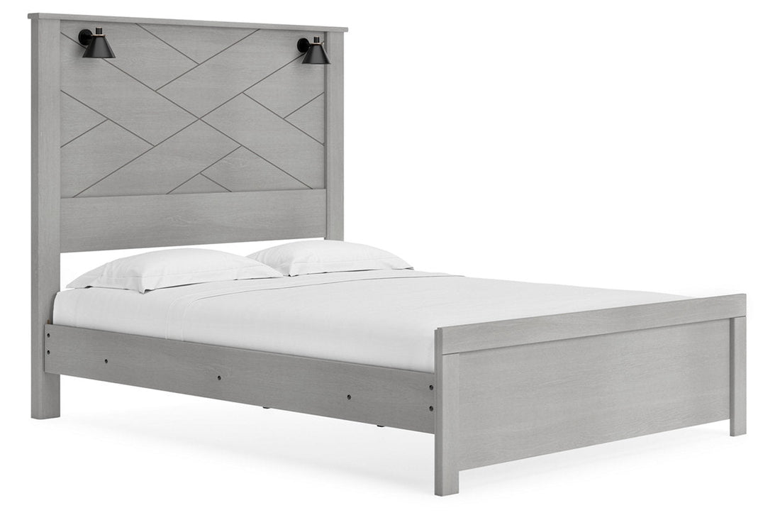 Cottonburg Light Gray/White Queen Panel Bed - SET | B1192-54 | B1192-57 | B1192-98 - Bien Home Furniture &amp; Electronics