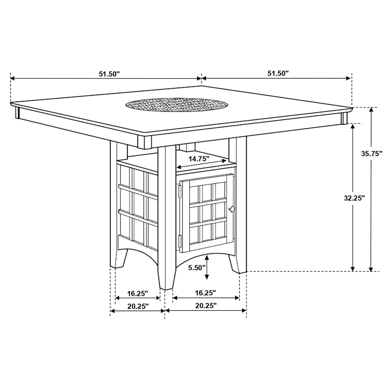 COUNTER HEIGHT TABLE 7 PC SET - 100438-S7A - Bien Home Furniture &amp; Electronics