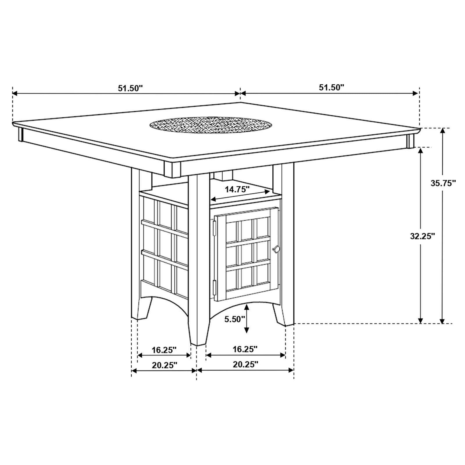 COUNTER HEIGHT TABLE 7 PC SET - 100438-S7A - Bien Home Furniture &amp; Electronics