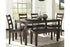 Coviar Brown Dining Table and Chairs with Bench, Set of 6 - D385-325 - Bien Home Furniture & Electronics