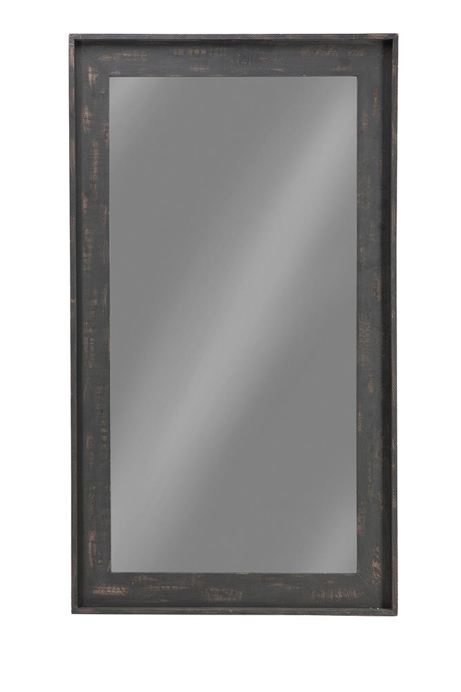 Cragen Brown Rectangle Bold Contoured Frame Floor Mirror - 902767 - Bien Home Furniture &amp; Electronics
