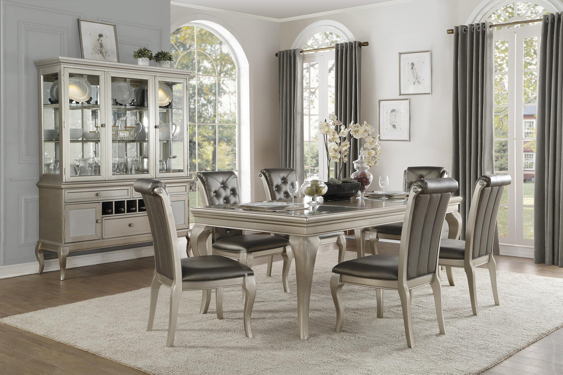 Crawford Silver Extendable Dining Set - SET | 5546-84 | 5546S(2) - Bien Home Furniture &amp; Electronics