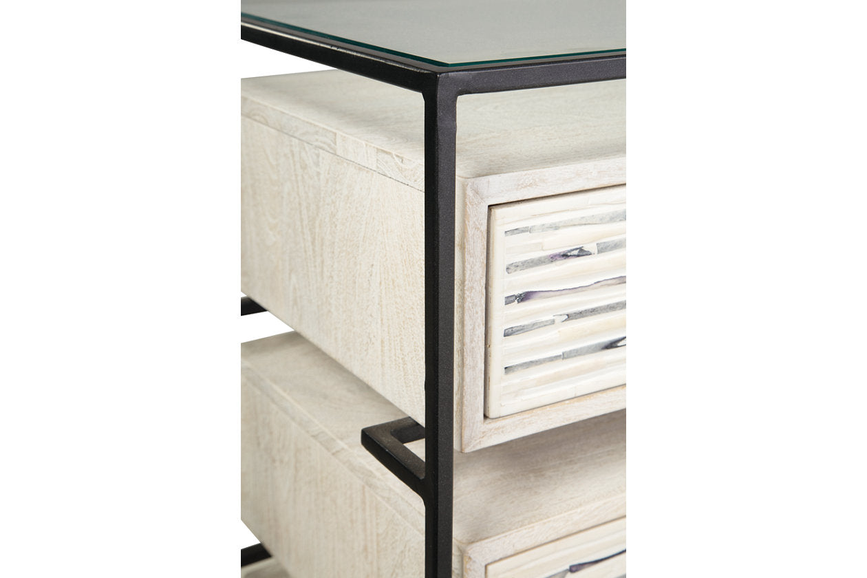 Crewridge Black/Cream Accent Cabinet - A4000531 - Bien Home Furniture &amp; Electronics
