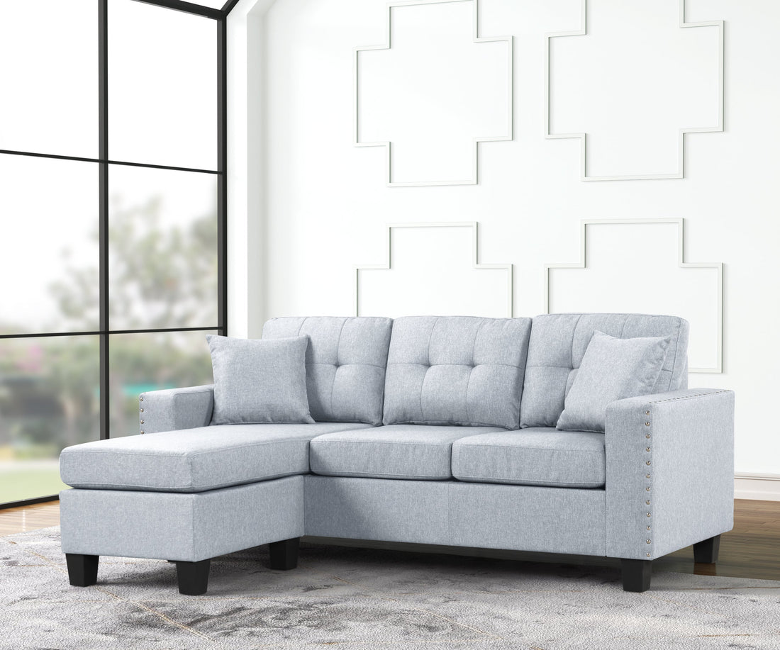 Cris Light Gray - Reversible Sectional - Cris Light Gray - Bien Home Furniture &amp; Electronics