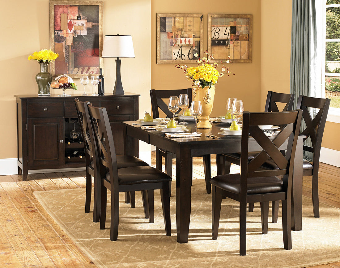 Crown Pointe Warm Merlot Dining Set - SET | 1372-78 | 1372S(2) - Bien Home Furniture &amp; Electronics