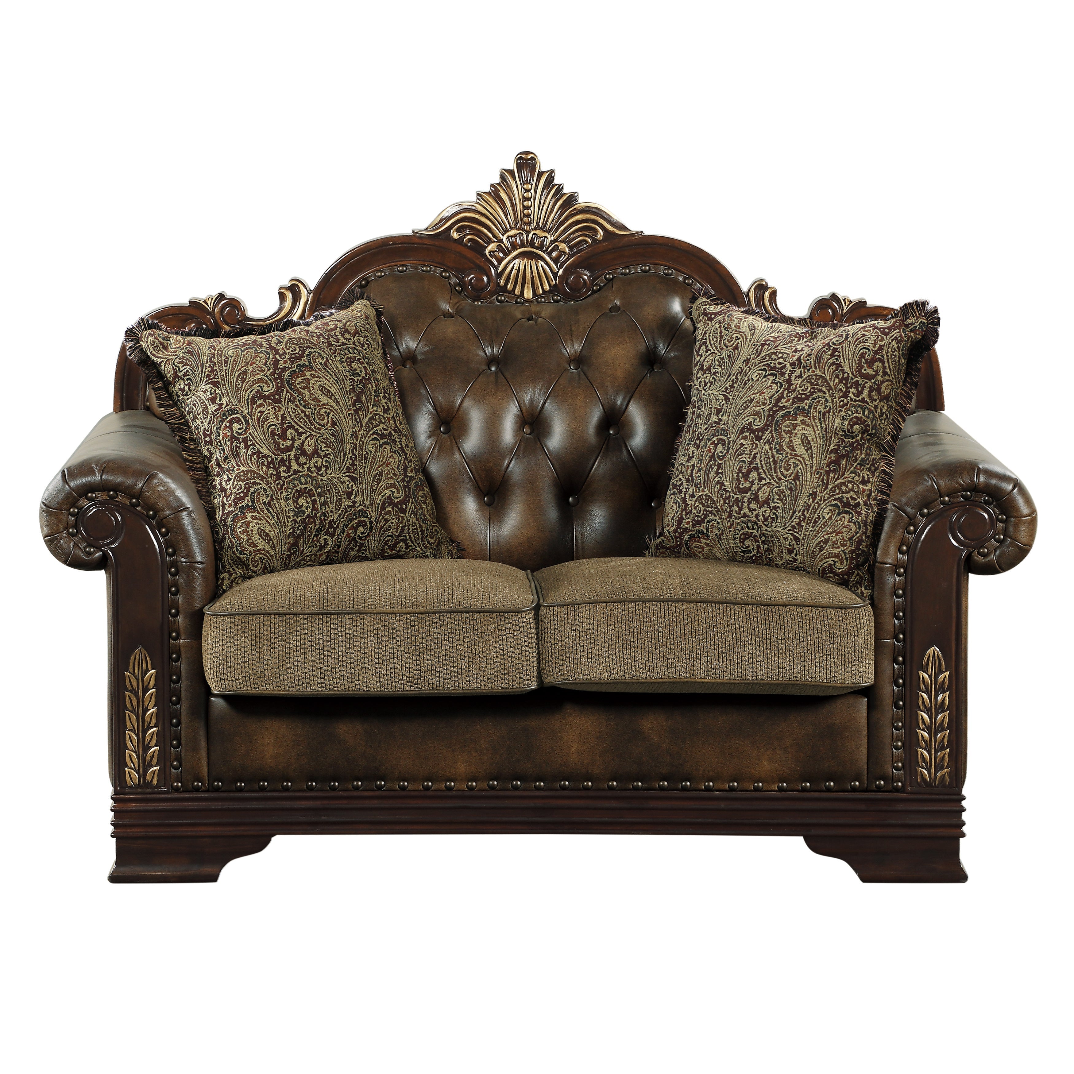 Croydon Dark Cherry Loveseat - SET | 9815-2A | 9815-2B - Bien Home Furniture &amp; Electronics