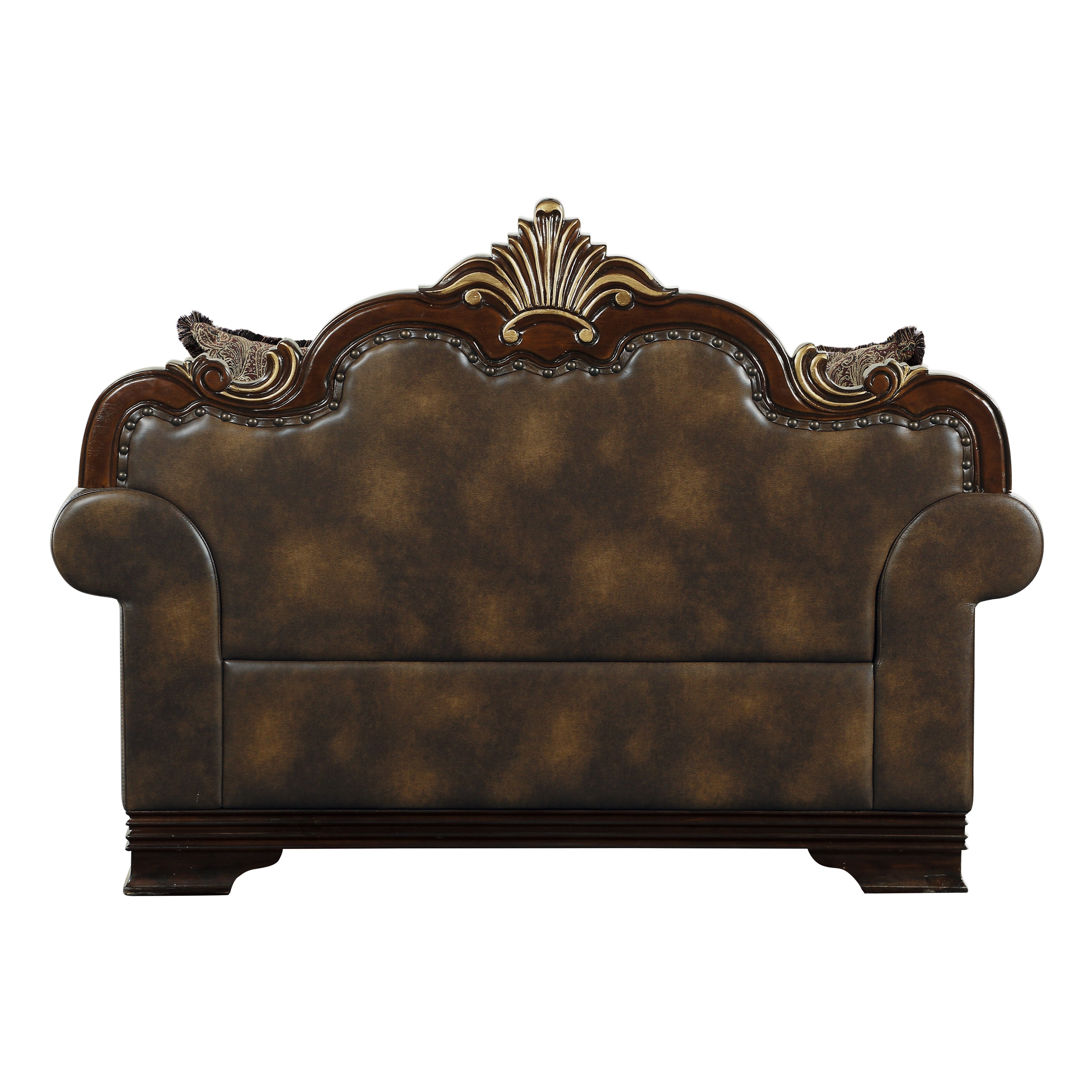 Croydon Dark Cherry Loveseat - SET | 9815-2A | 9815-2B - Bien Home Furniture &amp; Electronics