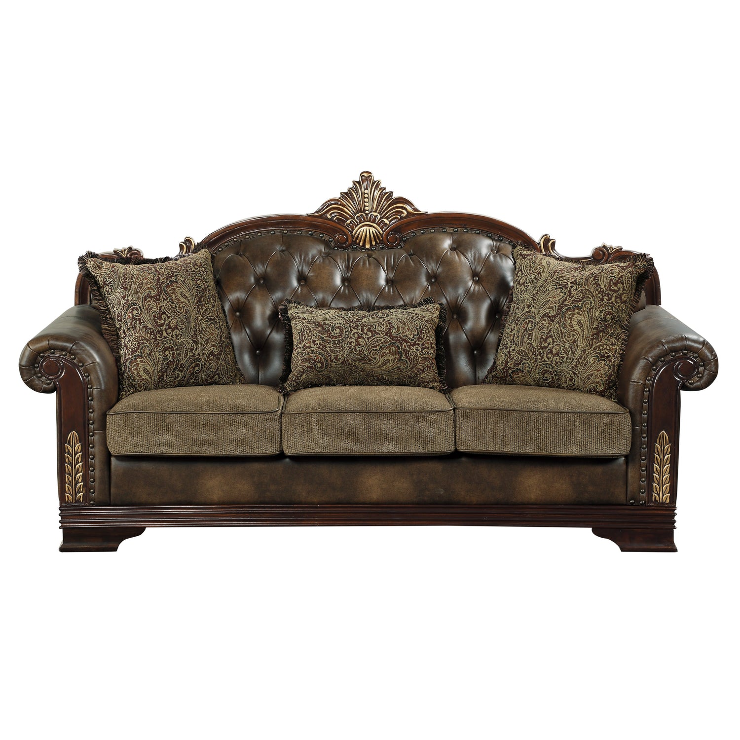 Croydon Dark Cherry Sofa - SET | 9815-3A | 9815-3B - Bien Home Furniture &amp; Electronics