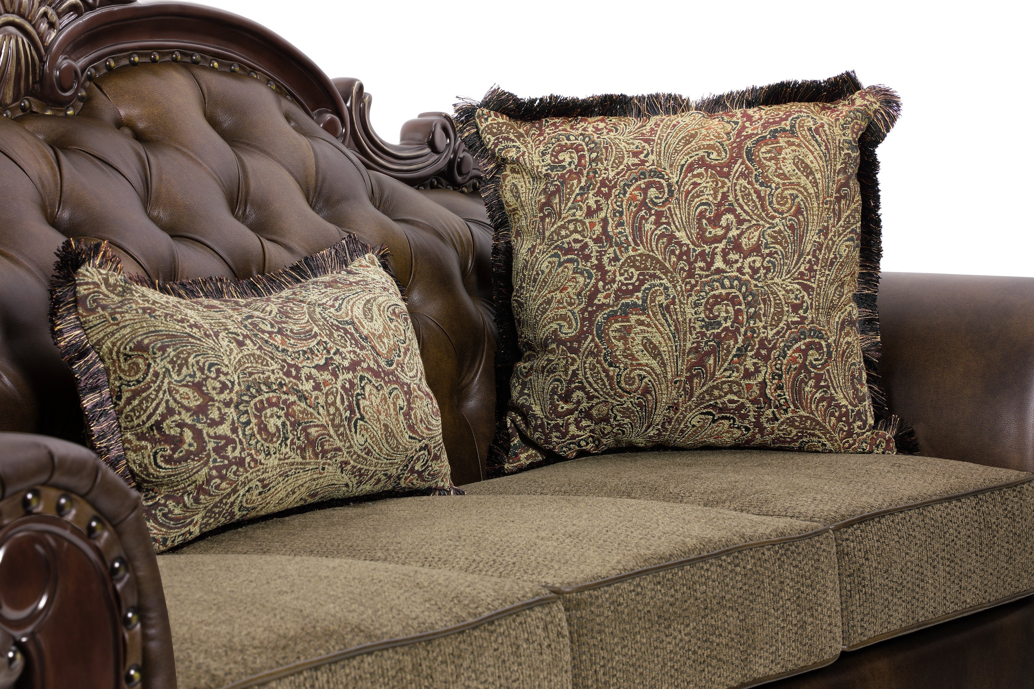 Croydon Dark Cherry Sofa - SET | 9815-3A | 9815-3B - Bien Home Furniture &amp; Electronics