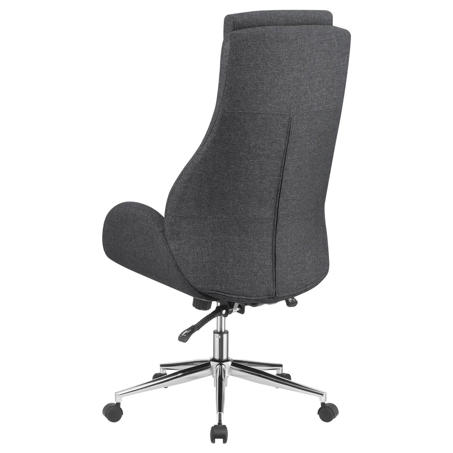 Cruz Gray/Chrome Upholstered Office Chair with Padded Seat - 881150 - Bien Home Furniture &amp; Electronics