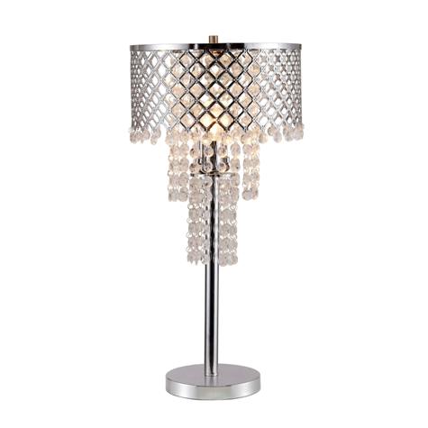 Crystal On Mesh Chrome 28" Touch Table Lamp - 6239T-1 - Bien Home Furniture & Electronics