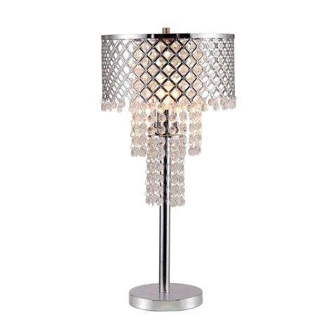 Crystal On Mesh Chrome 28&quot; Touch Table Lamp - 6239T-1 - Bien Home Furniture &amp; Electronics