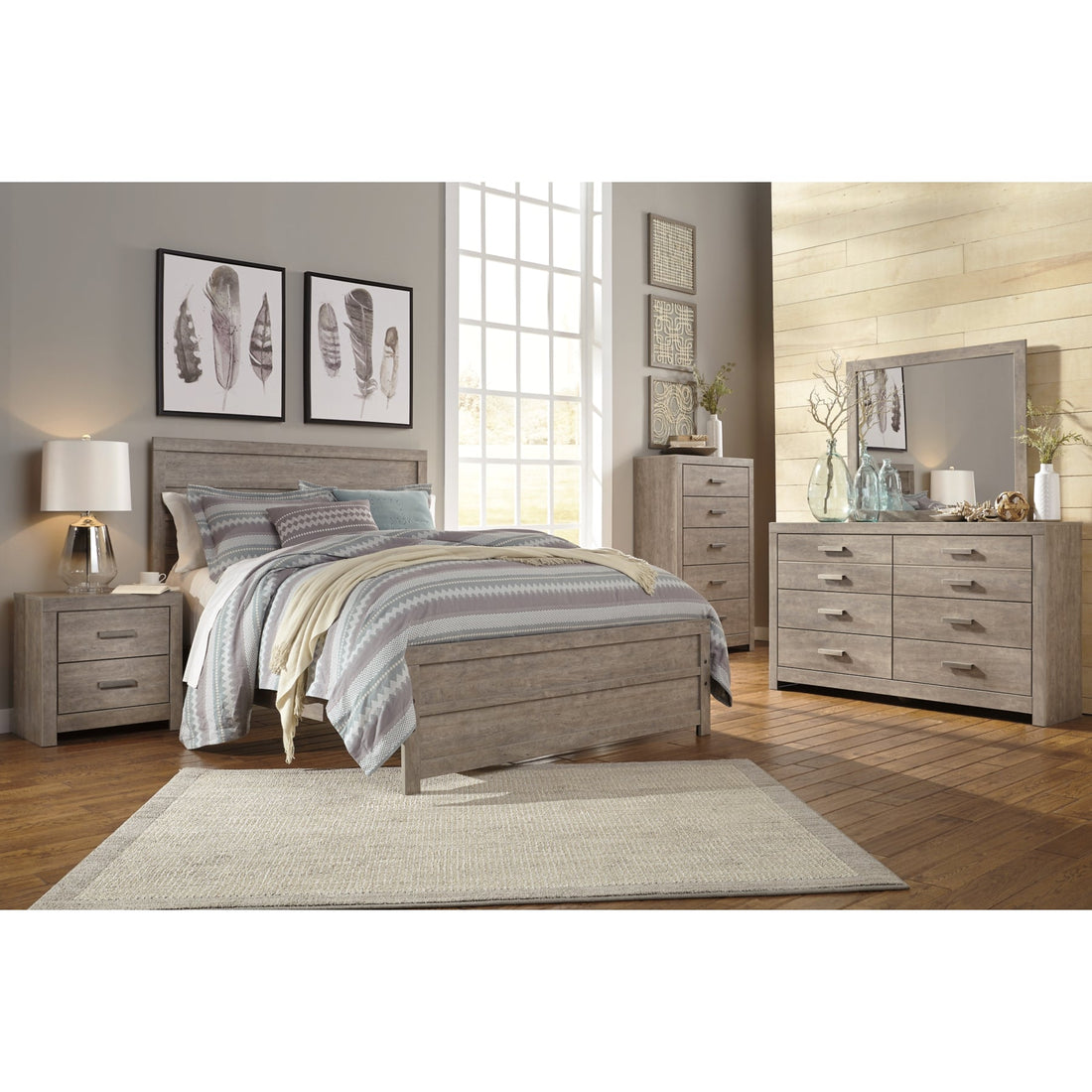 Culverbach Gray Panel Bedroom Set - SET | B070-72 | B070-97 | B070-31 | B070-36 | B070-92 | B070-46 - Bien Home Furniture &amp; Electronics