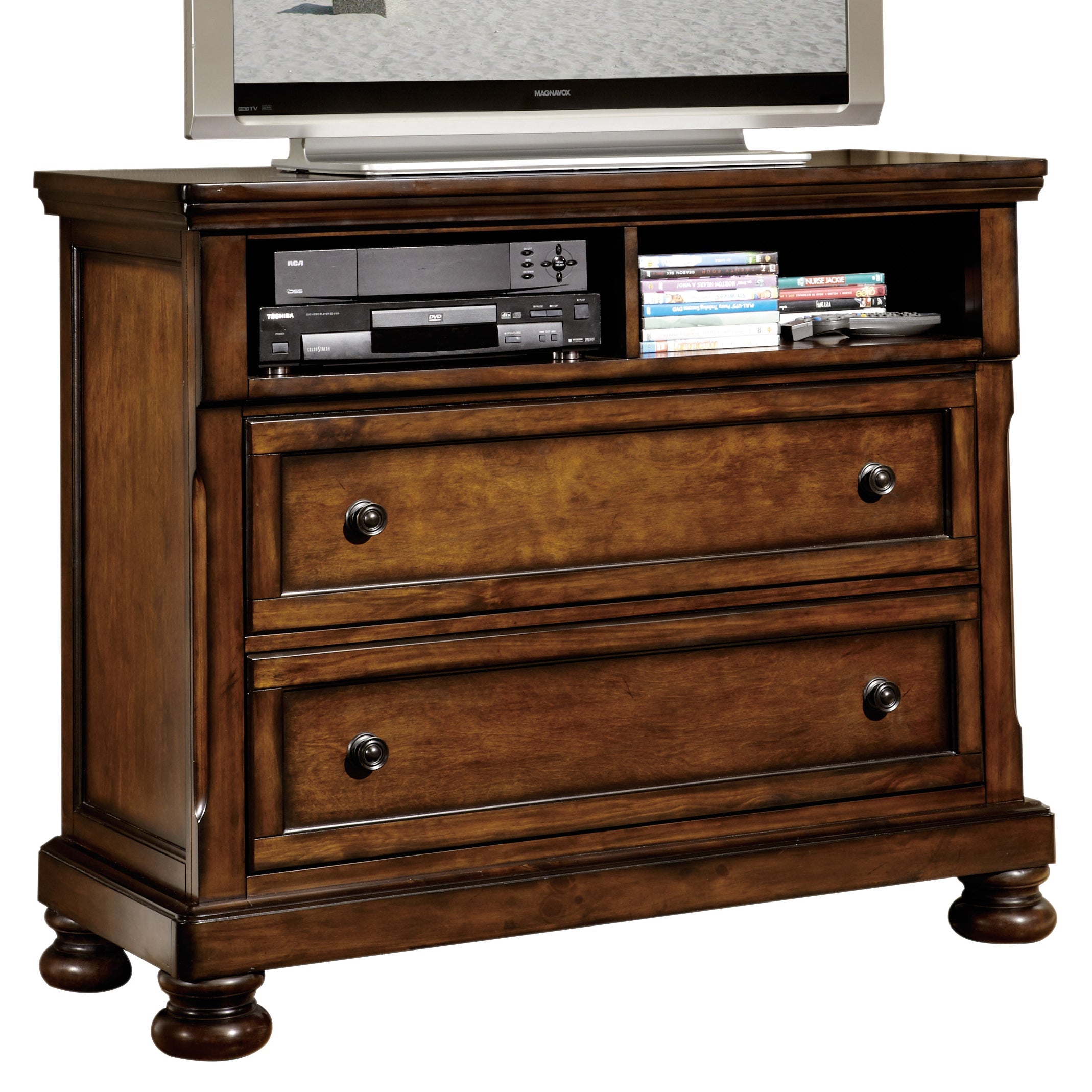 Cumberland Brown Cherry TV Chest - 2159-11 - Bien Home Furniture &amp; Electronics