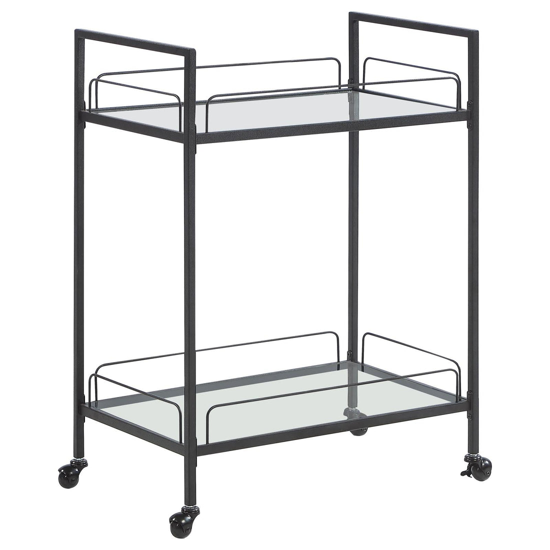 Curltis Clear/Black Serving Cart with Glass Shelves - 181065 - Bien Home Furniture &amp; Electronics