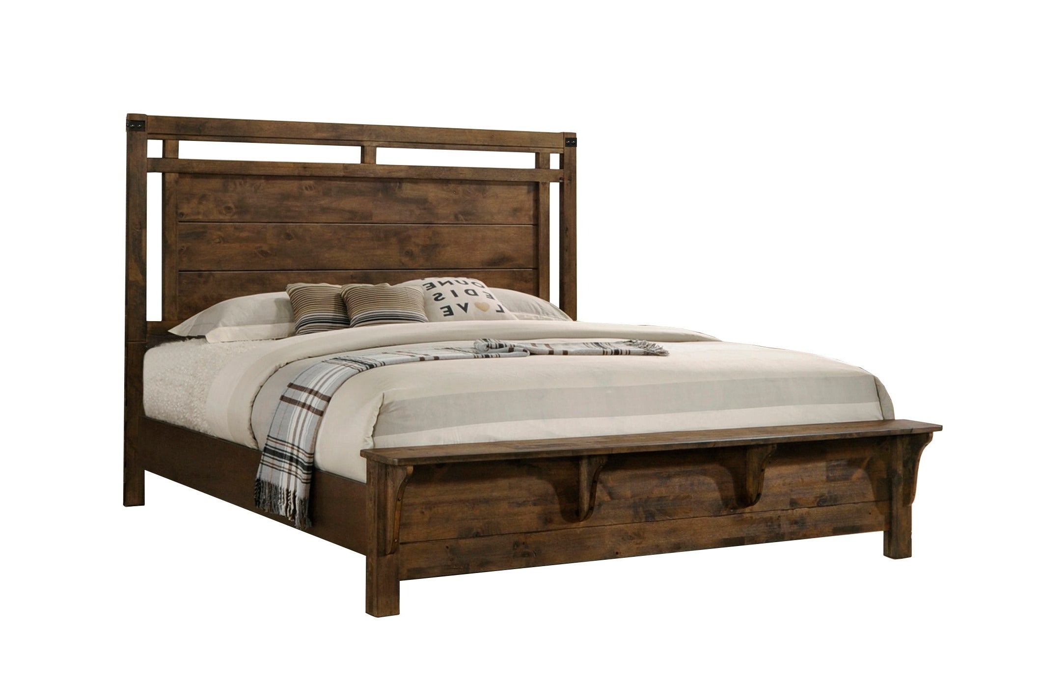 Curtis Brown Queen Panel Bed - SET | B4810-Q-HB | B4810-Q-FB | B4810-KQ-RAIL - Bien Home Furniture &amp; Electronics