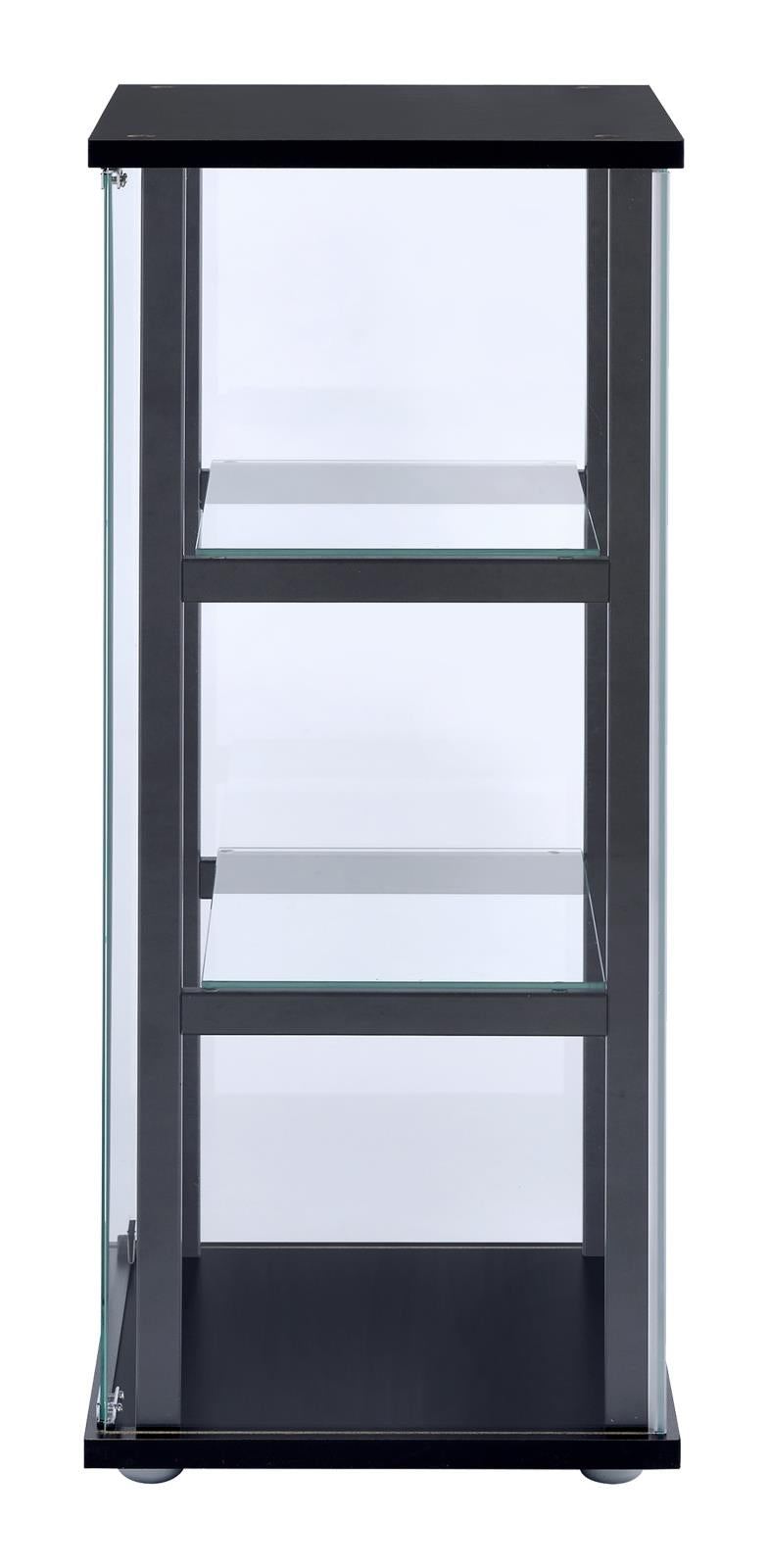 Cyclamen Black/Clear 3-Shelf Glass Curio Cabinet - 950179 - Bien Home Furniture &amp; Electronics