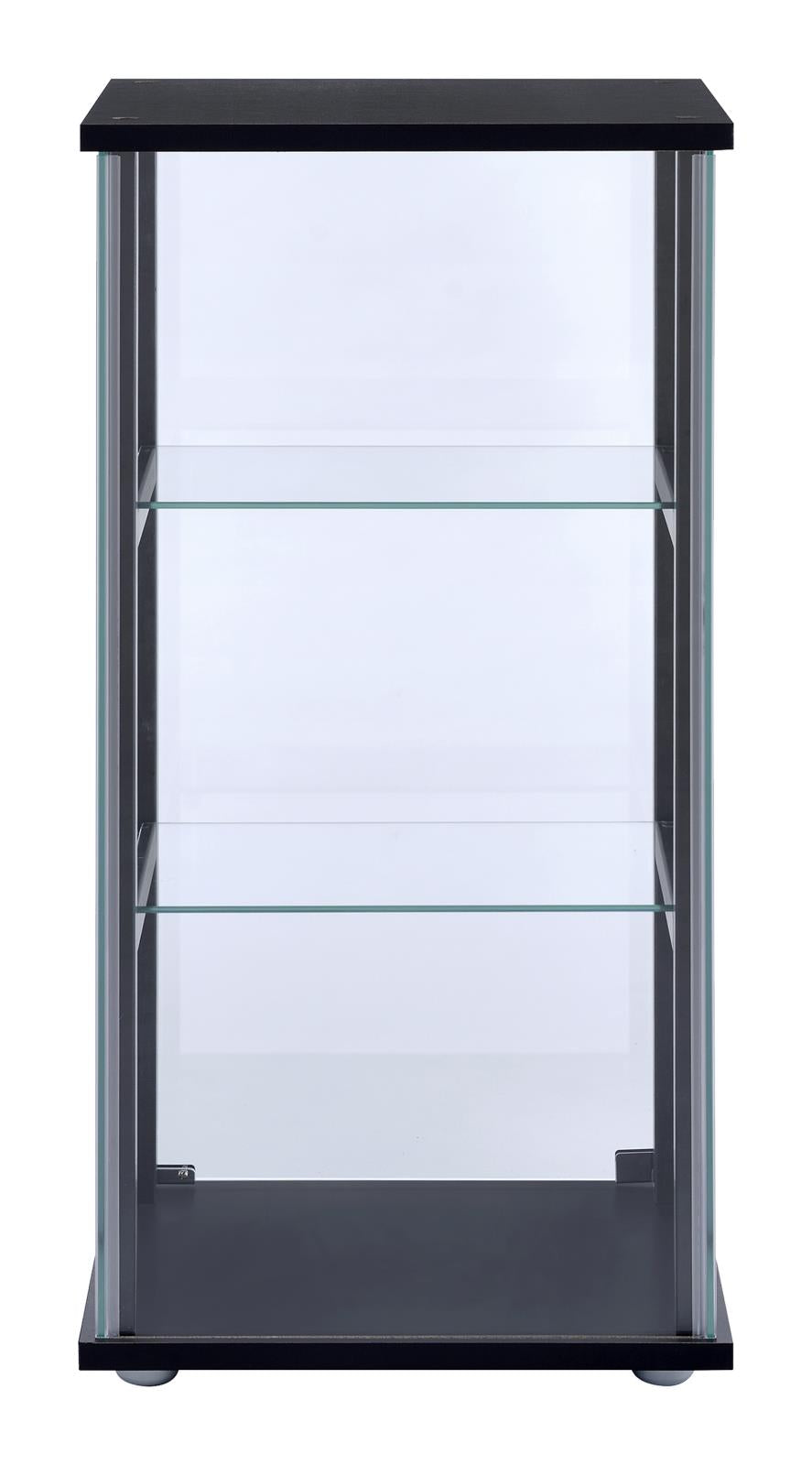 Cyclamen Black/Clear 3-Shelf Glass Curio Cabinet - 950179 - Bien Home Furniture &amp; Electronics