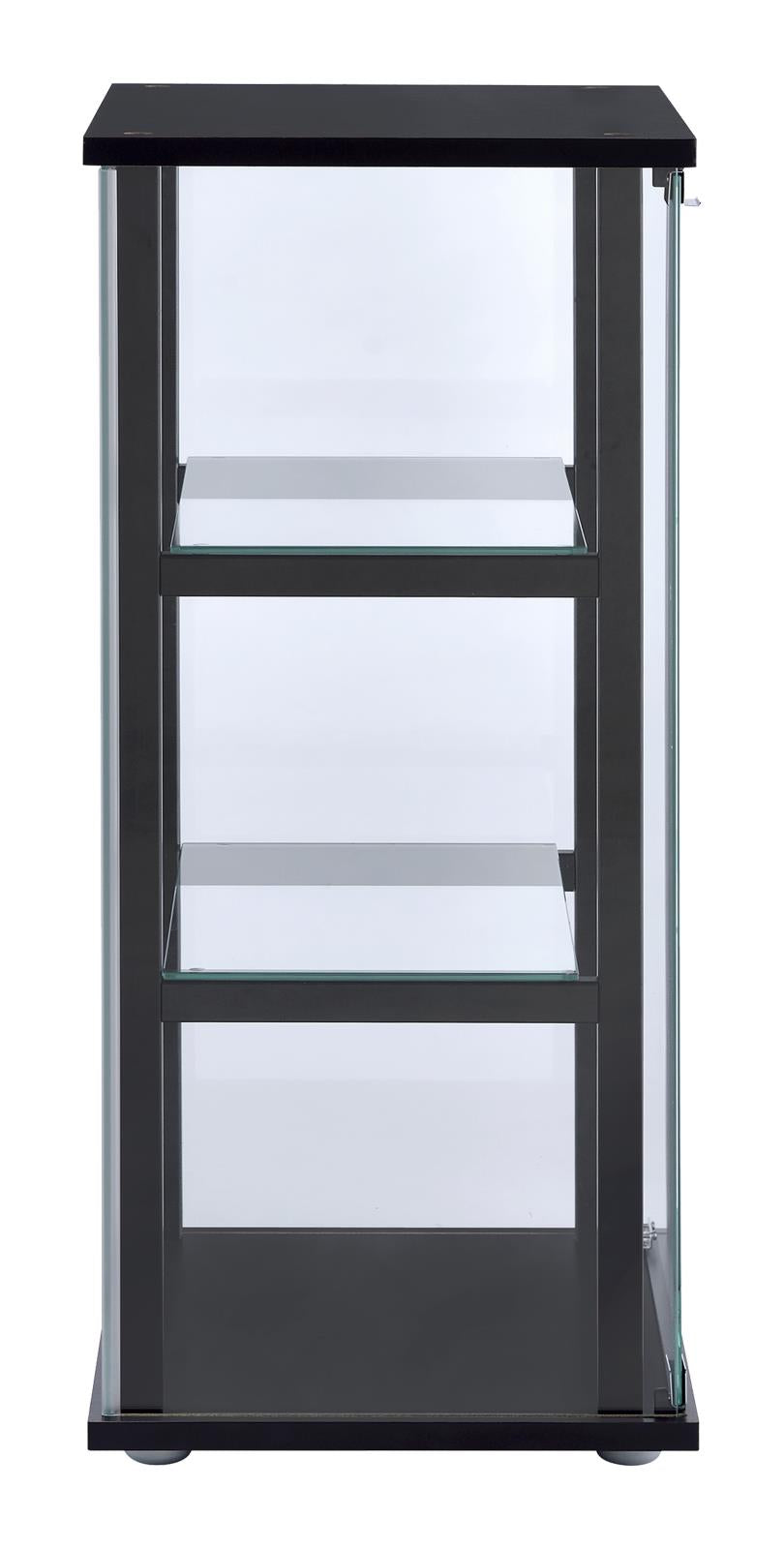 Cyclamen Black/Clear 3-Shelf Glass Curio Cabinet - 950179 - Bien Home Furniture &amp; Electronics