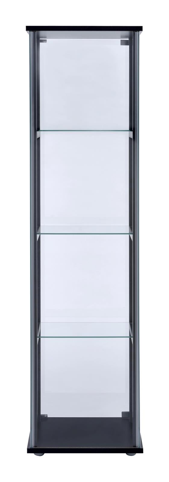 Cyclamen Black/Clear 4-Shelf Glass Curio Cabinet - 950171 - Bien Home Furniture &amp; Electronics