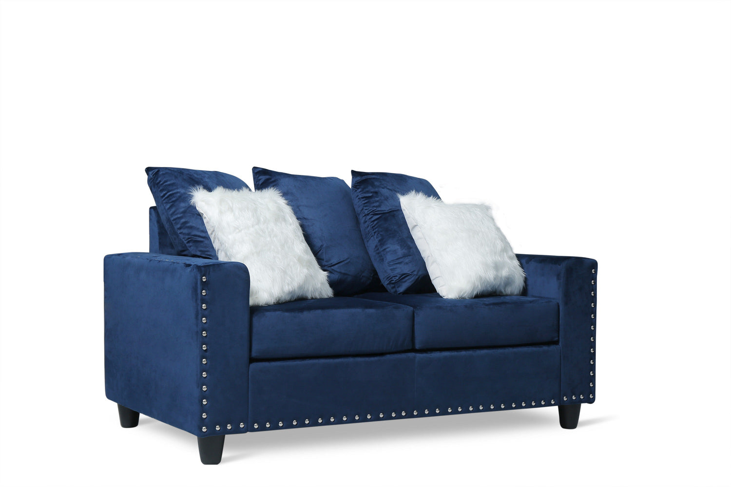 Cyndia Blue Velvet Sofa - SH3189BLU-2 - Bien Home Furniture &amp; Electronics