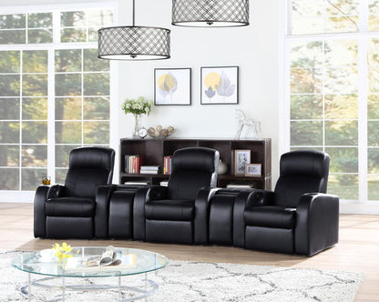Cyrus Upholstered Recliner Living Room Set Black - 600001-S3A - Bien Home Furniture &amp; Electronics