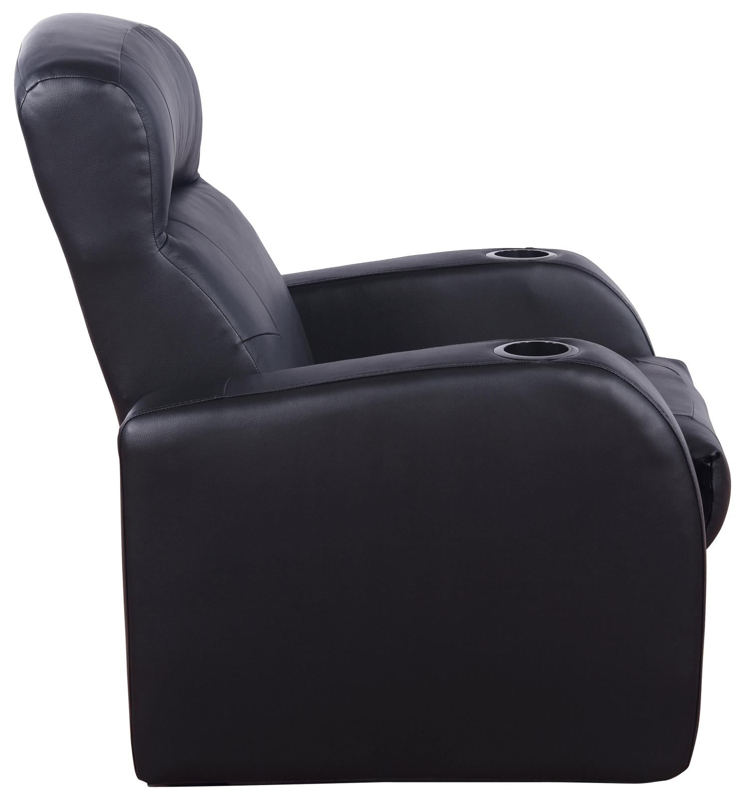Cyrus Upholstered Recliner Living Room Set Black - 600001-S4A - Bien Home Furniture &amp; Electronics