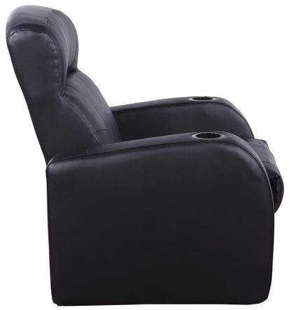 Cyrus Upholstered Recliner Living Room Set Black - 600001-S4A - Bien Home Furniture &amp; Electronics