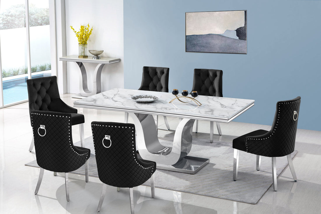 D4042 - Dining Table + 6 Chair Set - D4042 - Bien Home Furniture &amp; Electronics