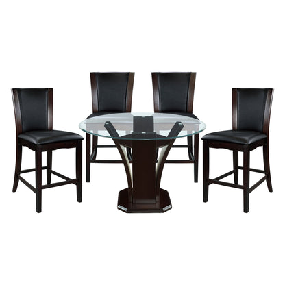 Daisy Dark Brown 710-36RD48*5 5pc Set (TB+4S) - 710-36RD48*5 - Bien Home Furniture &amp; Electronics