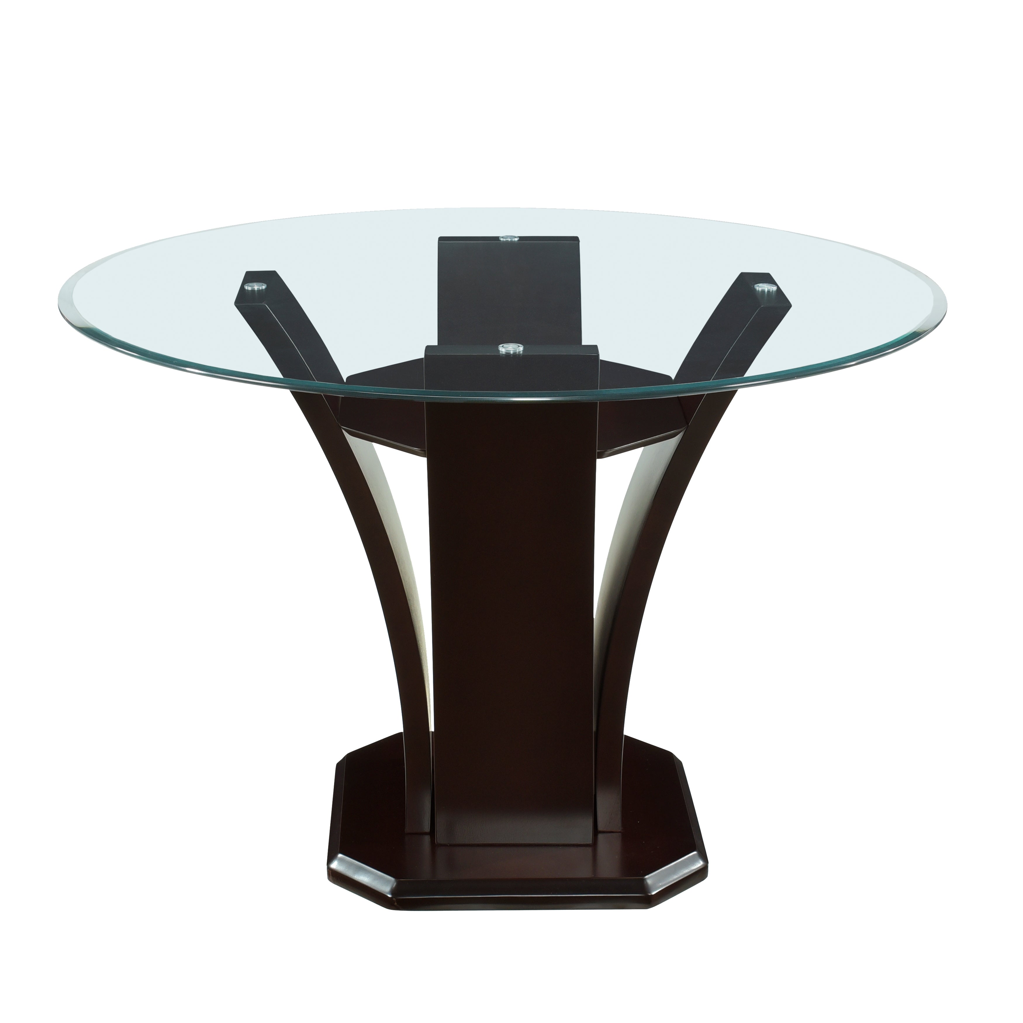 Daisy Dark Brown Glass-Top 54&quot; Round Counter Height Table - SET | 710-36RDB | 710-36RDC | G54RD - Bien Home Furniture &amp; Electronics