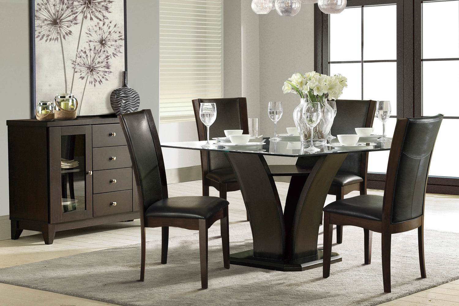 Daisy Dark Brown Square Dining Table - 710-54SQ* - Bien Home Furniture &amp; Electronics
