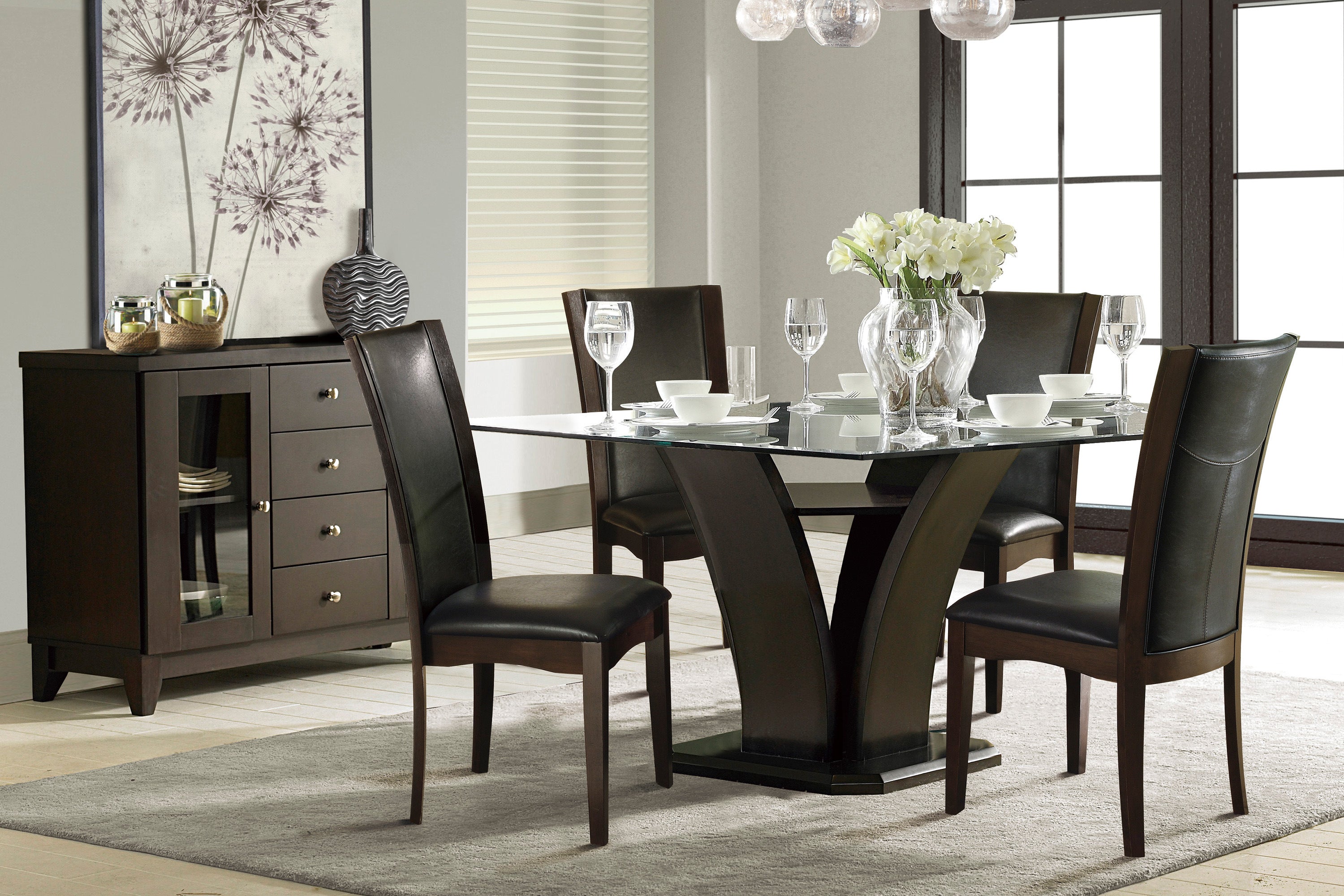 Daisy Dark Brown Square Dining Table - 710-54SQ* - Bien Home Furniture &amp; Electronics