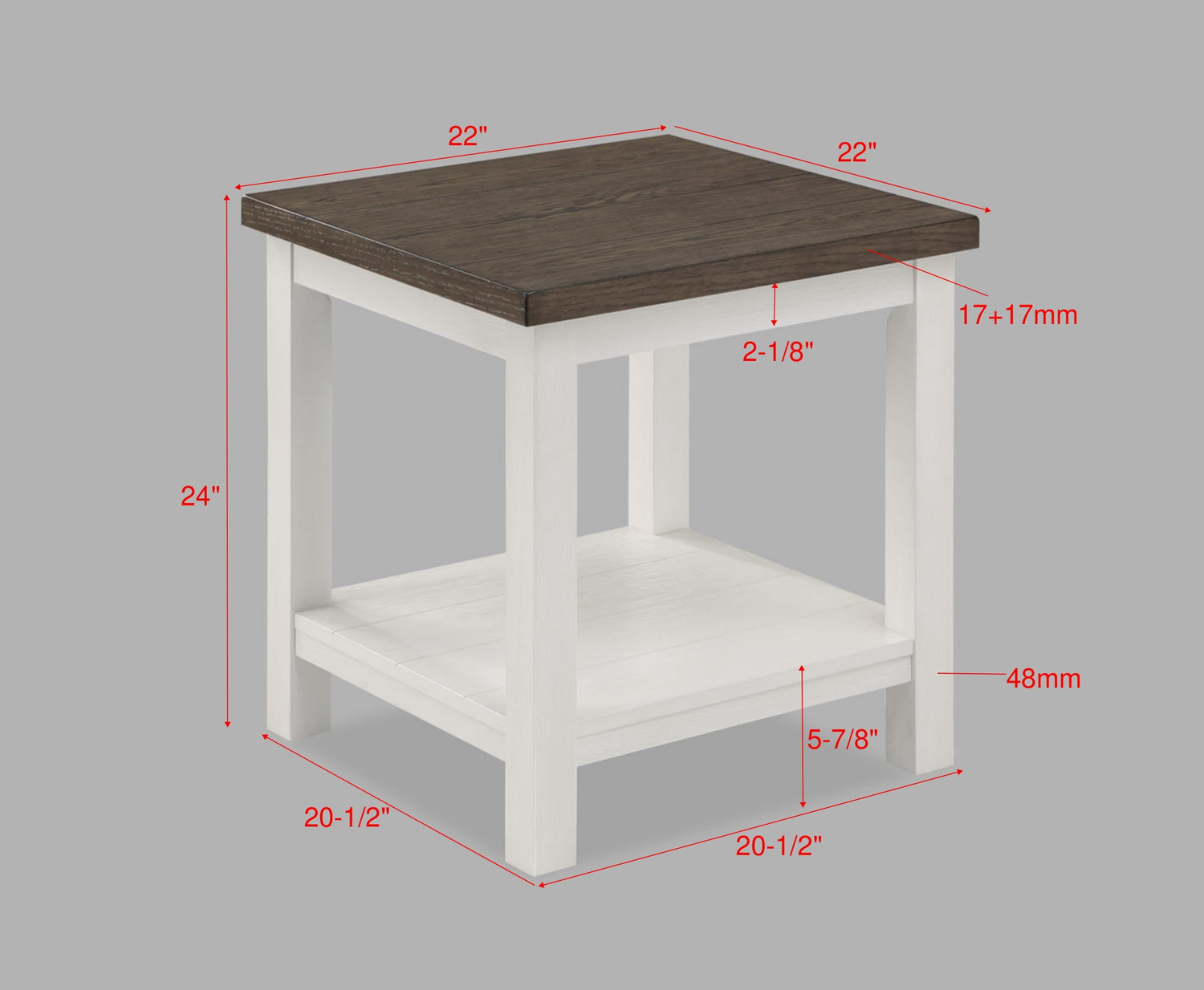 Dakota Chalk White End Table - 3713CG-02 - Bien Home Furniture &amp; Electronics