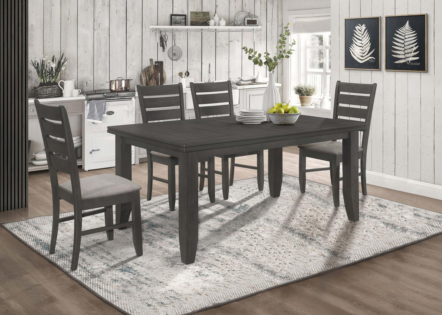 Dalila 5-Piece Rectangular Dining Set Gray/Dark Gray - 102721GRY-S5 - Bien Home Furniture &amp; Electronics
