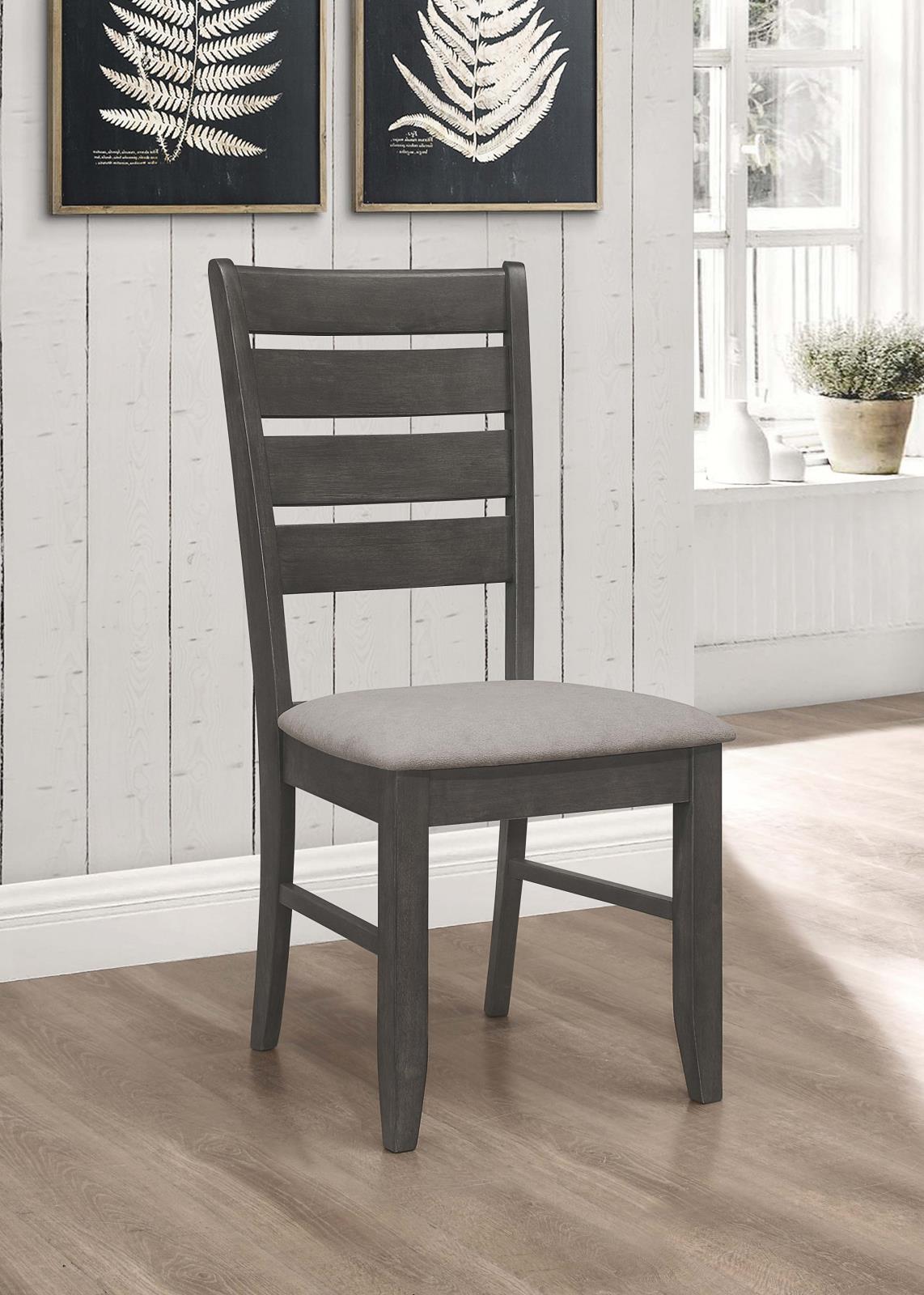 Dalila Gray/Dark Gray Ladder Back Side Chair, Set of 2 - 102722GRY - Bien Home Furniture &amp; Electronics