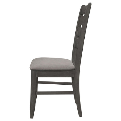 Dalila Gray/Dark Gray Ladder Back Side Chair, Set of 2 - 102722GRY - Bien Home Furniture &amp; Electronics