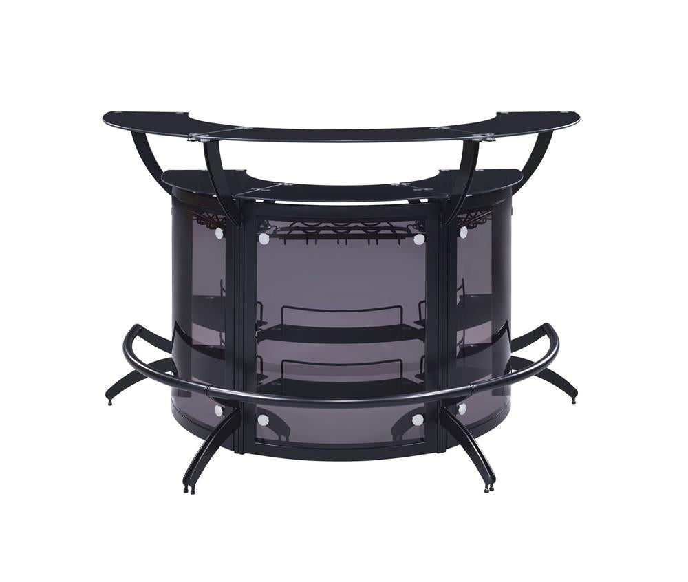 Dallas Smoked/Black 3-Bottle Wine Rack Bar Unit - 182135 - Bien Home Furniture &amp; Electronics