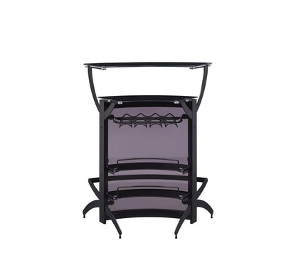 Dallas Smoked/Black 3-Bottle Wine Rack Bar Unit - 182135 - Bien Home Furniture &amp; Electronics