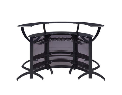 Dallas Smoked/Black 3-Bottle Wine Rack Bar Unit - 182135 - Bien Home Furniture &amp; Electronics