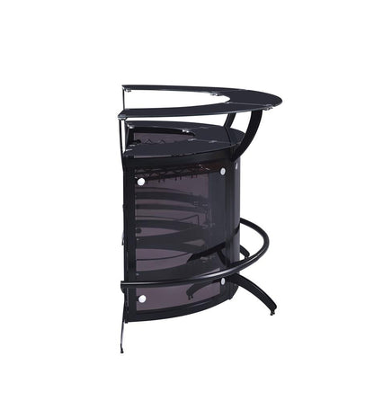 Dallas Smoked/Black 3-Bottle Wine Rack Bar Unit - 182135 - Bien Home Furniture &amp; Electronics