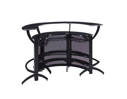 Dallas Smoked/Black 3-Bottle Wine Rack Bar Unit - 182135 - Bien Home Furniture &amp; Electronics