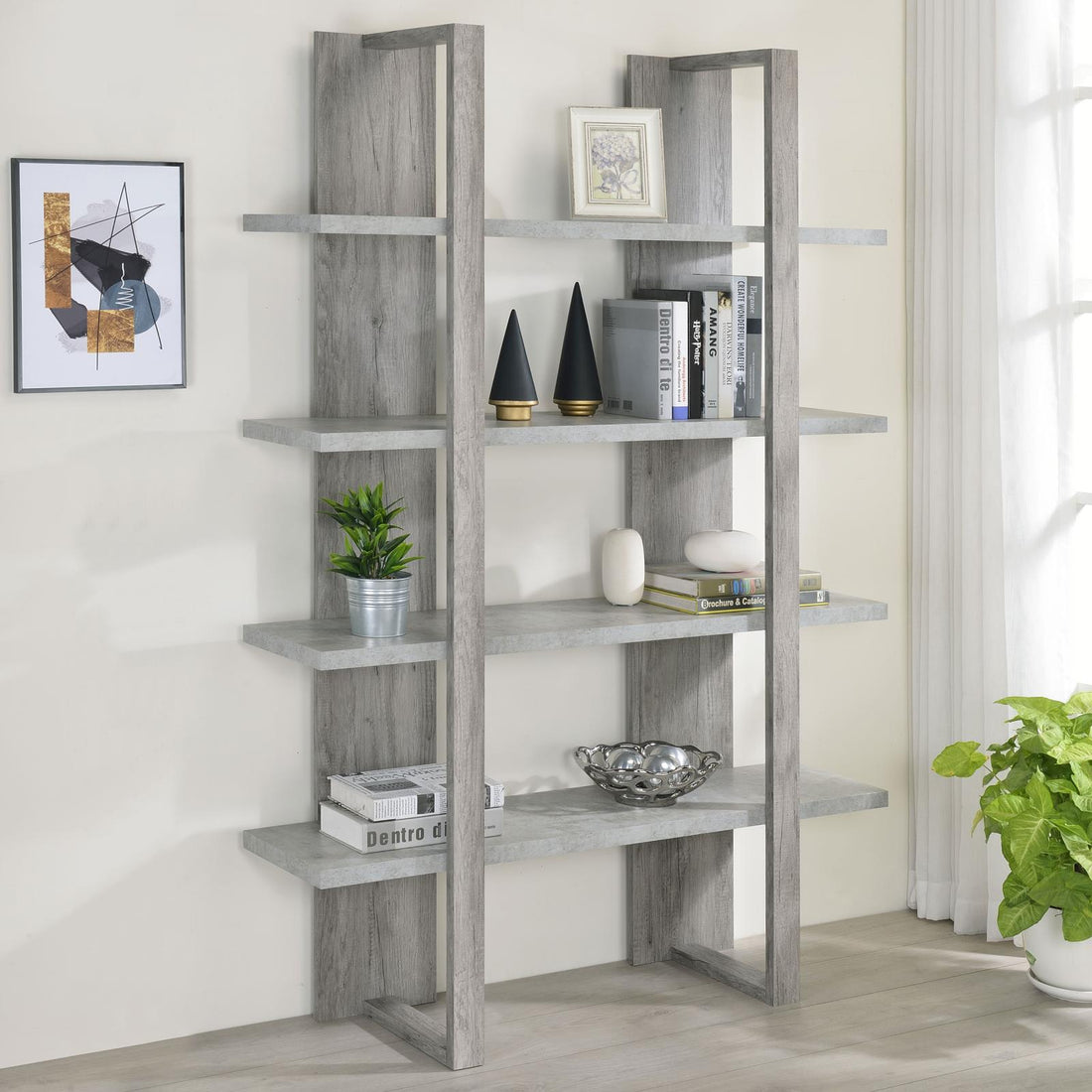 Danbrook Bookcase with 4 Full-length Shelves - 882037 - Bien Home Furniture &amp; Electronics